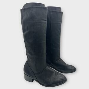 Vintage Bagatelle Womens Size 7.5 M Black Knee High Learher Boots Pull On